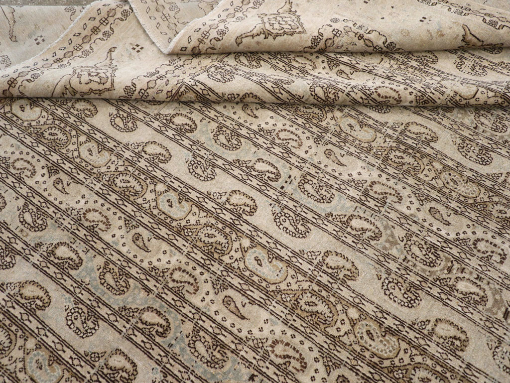 Vintage Persian Quom Room Size Carpet, No.24103 - Staging