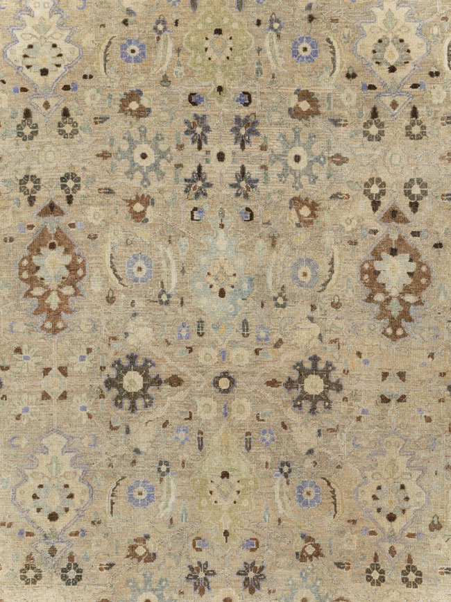 Vintage Persian Mahal Square Room Size Carpet, No.24117 - Staging