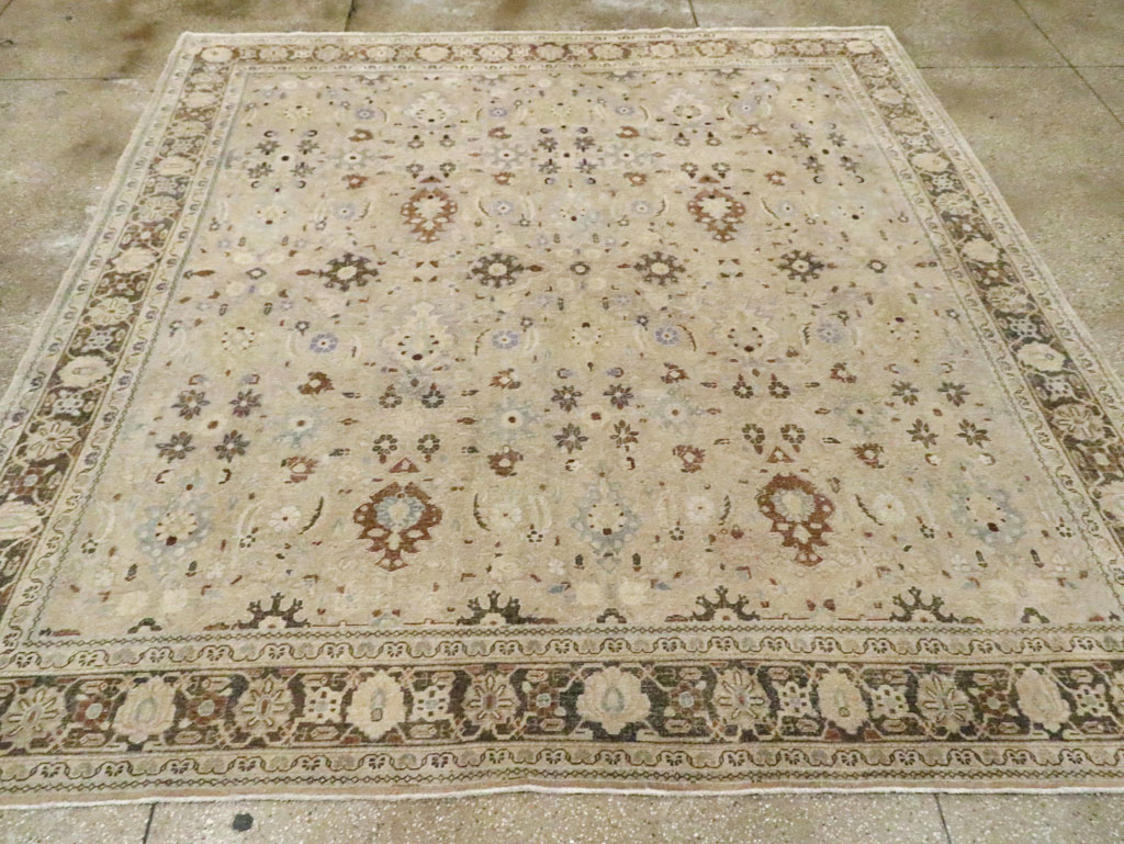 Vintage Persian Mahal Square Room Size Carpet, No.24117 - Staging