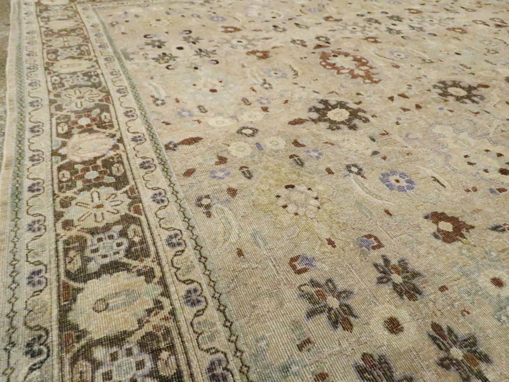 Vintage Persian Mahal Square Room Size Carpet, No.24117 - Staging