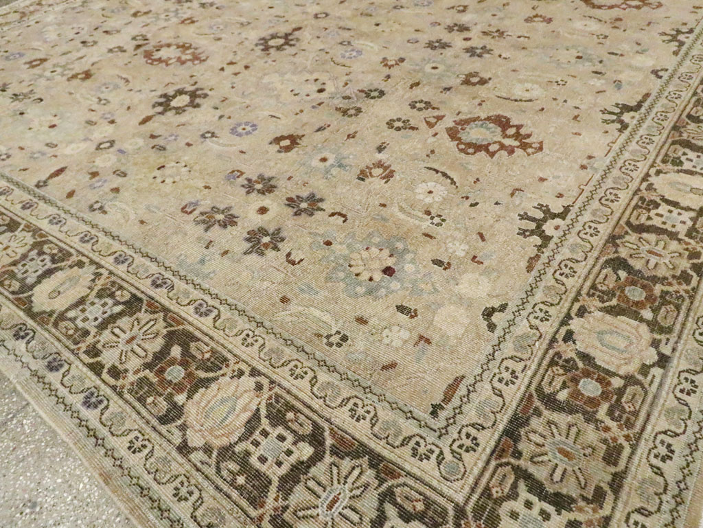 Vintage Persian Mahal Square Room Size Carpet, No.24117 - Staging