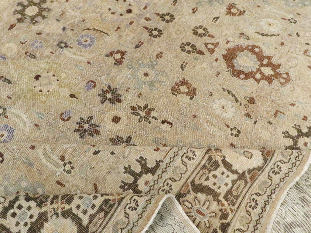 Vintage Persian Mahal Square Room Size Carpet, No.24117 - Staging