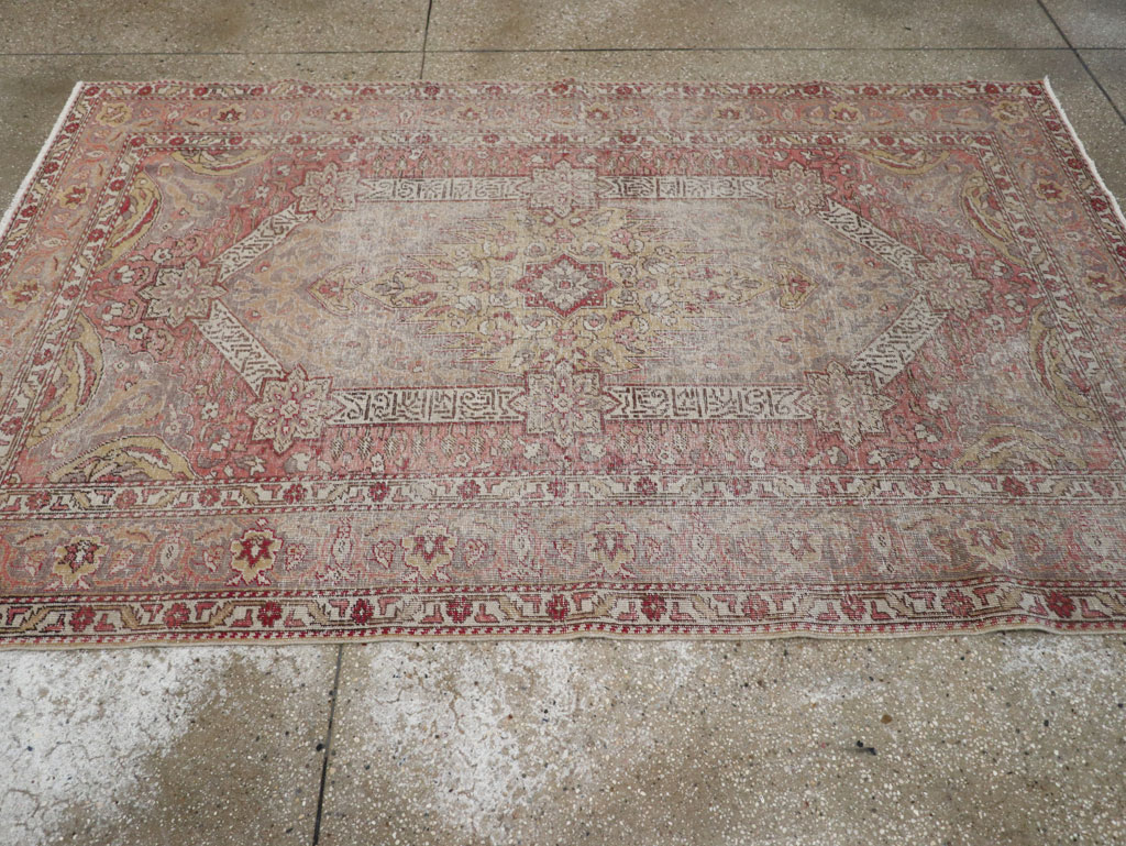 Vintage Turkish Sivas Distressed Rug, No.24121 - Staging