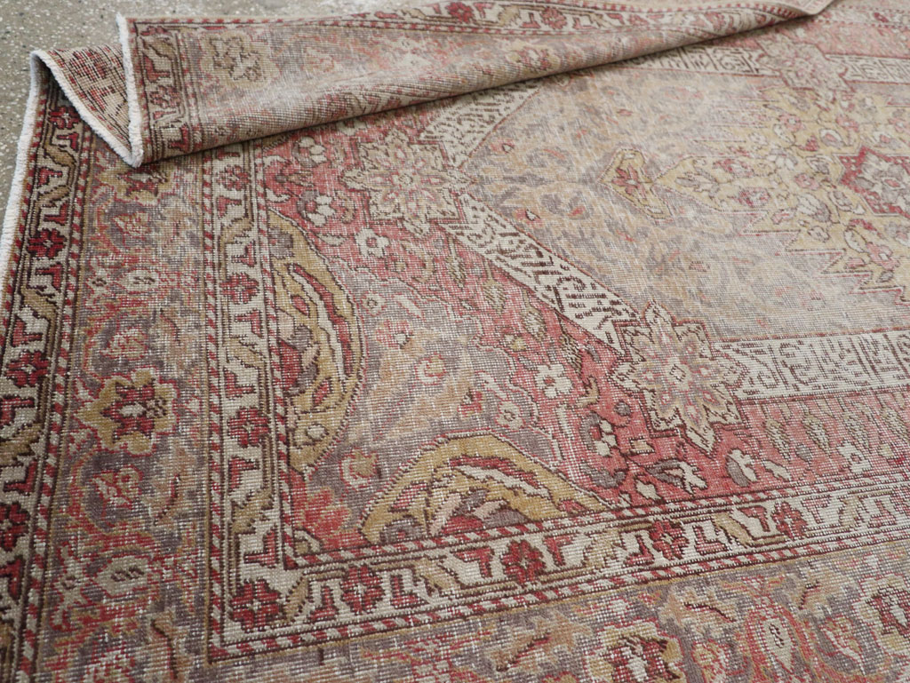 Vintage Turkish Sivas Distressed Rug, No.24121 - Staging