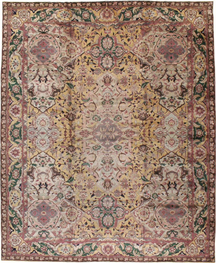 Vintage Indian Lahore Carpet, No.24126 - Staging