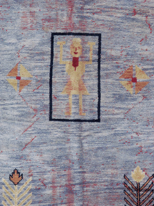 Vintage Indian Pictorial Carpet, No.24158 - Staging