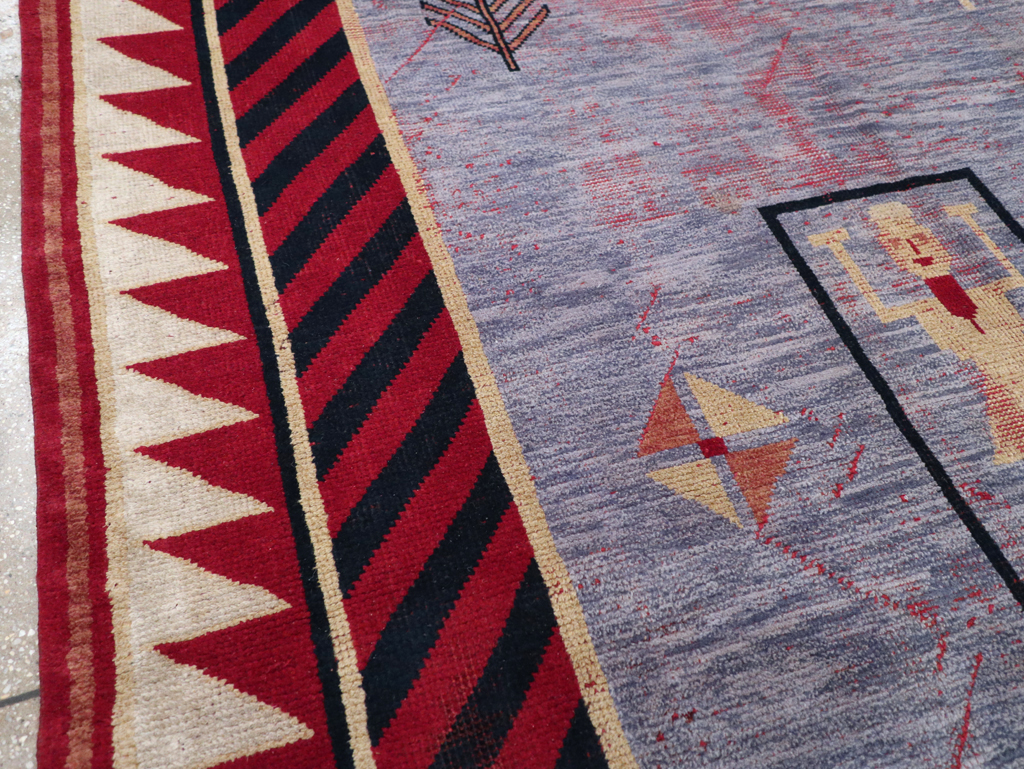 Vintage Indian Pictorial Carpet, No.24158 - Staging