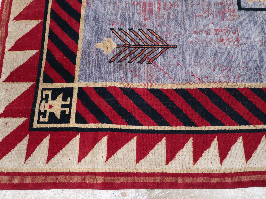 Vintage Indian Pictorial Carpet, No.24158 - Staging