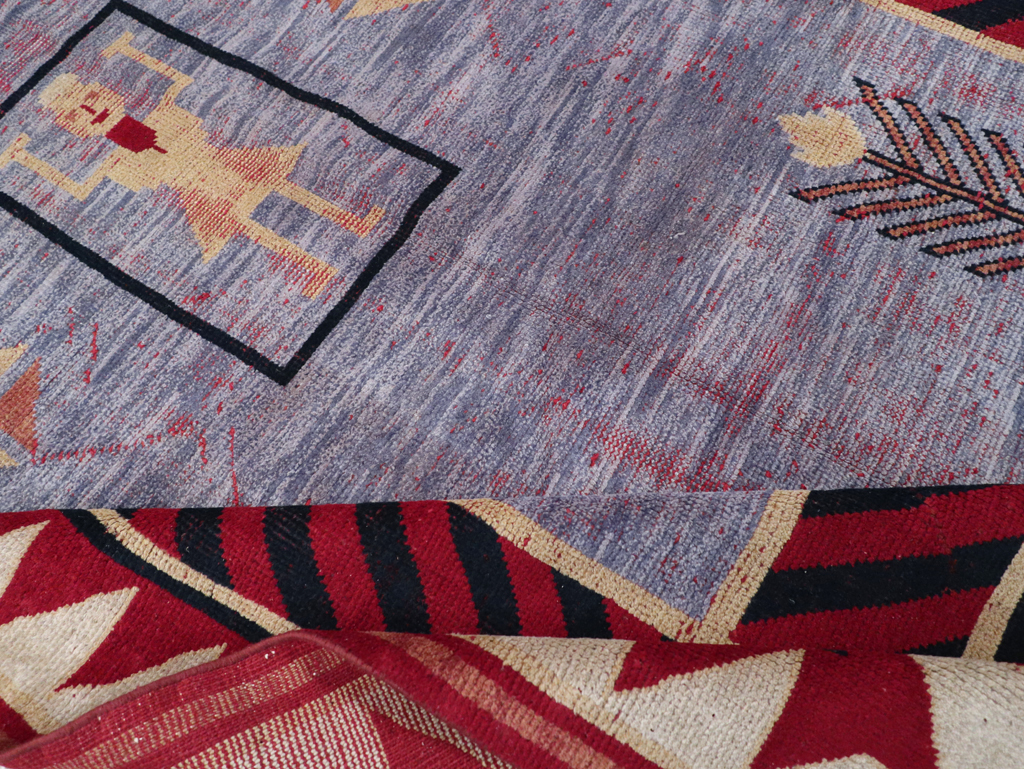 Vintage Indian Pictorial Carpet, No.24158 - Staging