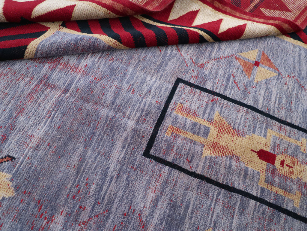 Vintage Indian Pictorial Carpet, No.24158 - Staging