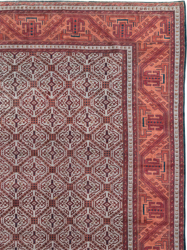 Antique Indian Lahore Oversize Carpet, No.24177 - Staging