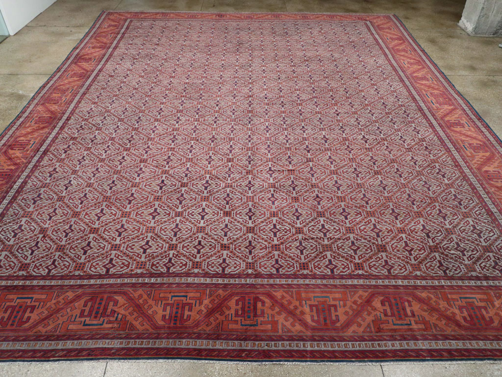 Antique Indian Lahore Oversize Carpet, No.24177 - Staging