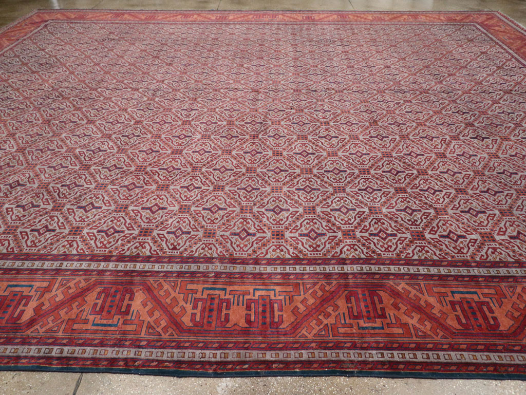Antique Indian Lahore Oversize Carpet, No.24177 - Staging