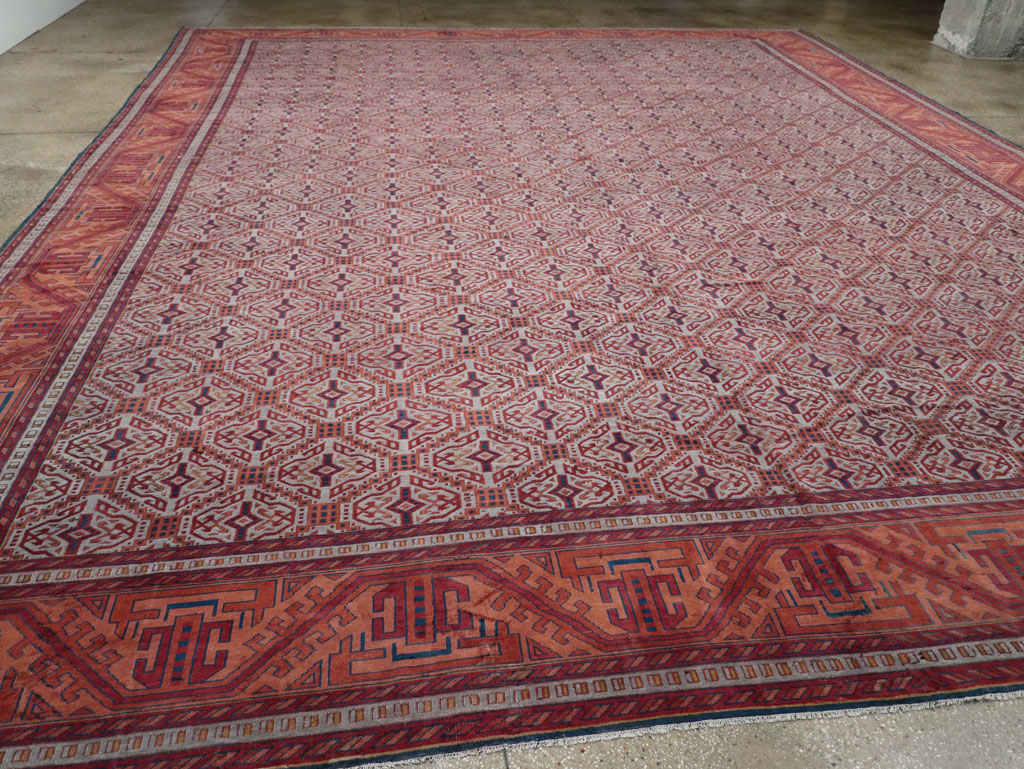 Antique Indian Lahore Oversize Carpet, No.24177 - Staging