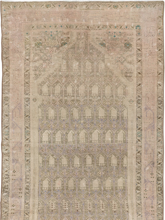 Vintage Persian Tabriz Long Runner, No.24187 - Staging