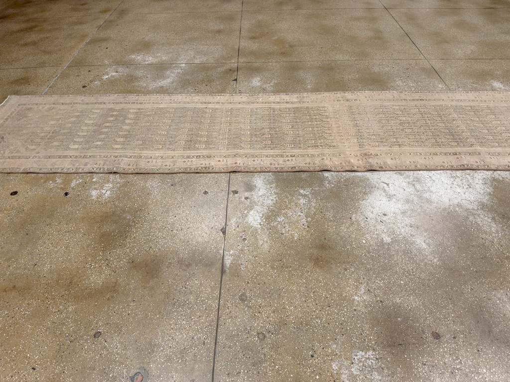Vintage Persian Tabriz Long Runner, No.24187 - Staging