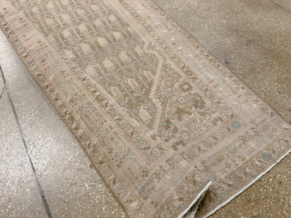 Vintage Persian Tabriz Long Runner, No.24187 - Staging