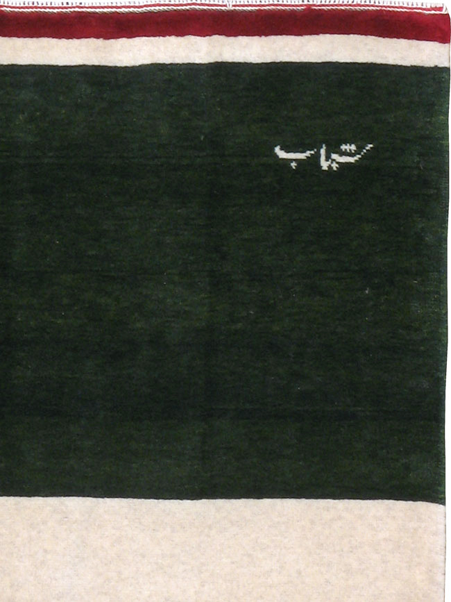 Vintage Persian Tabriz Flag Pictorial Rug, No.24189 - Staging