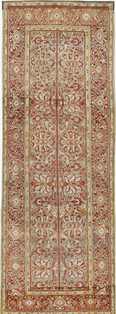 Antique Persian Mahal Wide Gallery Runner, No.24193 - Staging