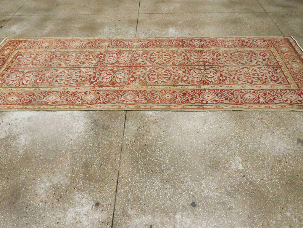 Antique Persian Mahal Wide Gallery Runner, No.24193 - Staging