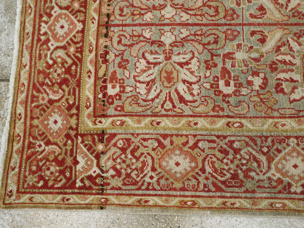 Antique Persian Mahal Wide Gallery Runner, No.24193 - Staging