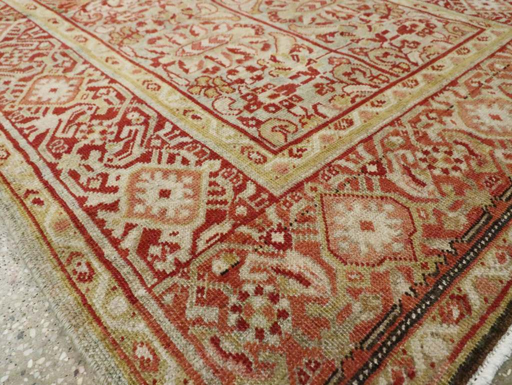 Antique Persian Mahal Wide Gallery Runner, No.24193 - Staging