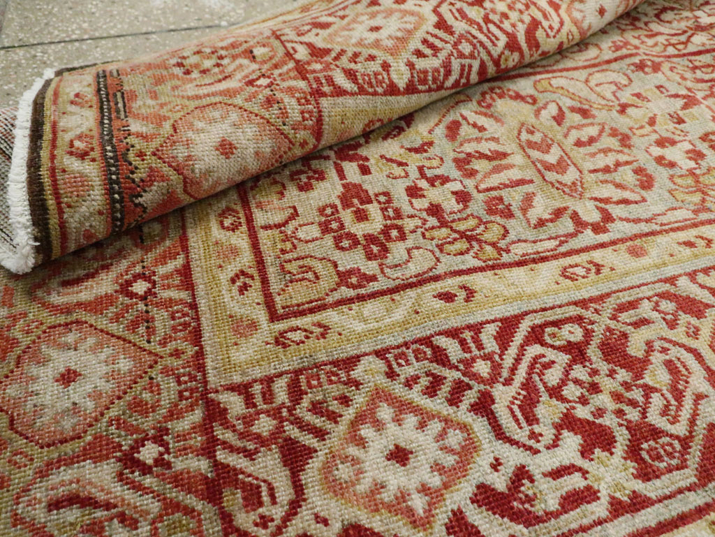 Antique Persian Mahal Wide Gallery Runner, No.24193 - Staging