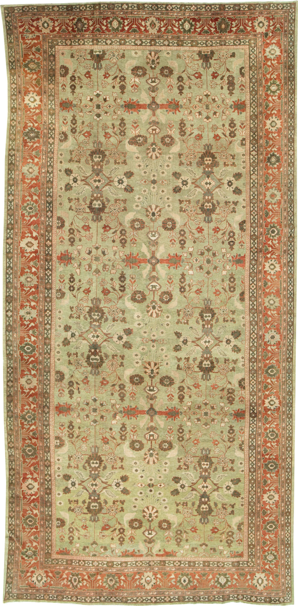 Antique Persian Mahal Oversize Carpet, No.24196 - Staging