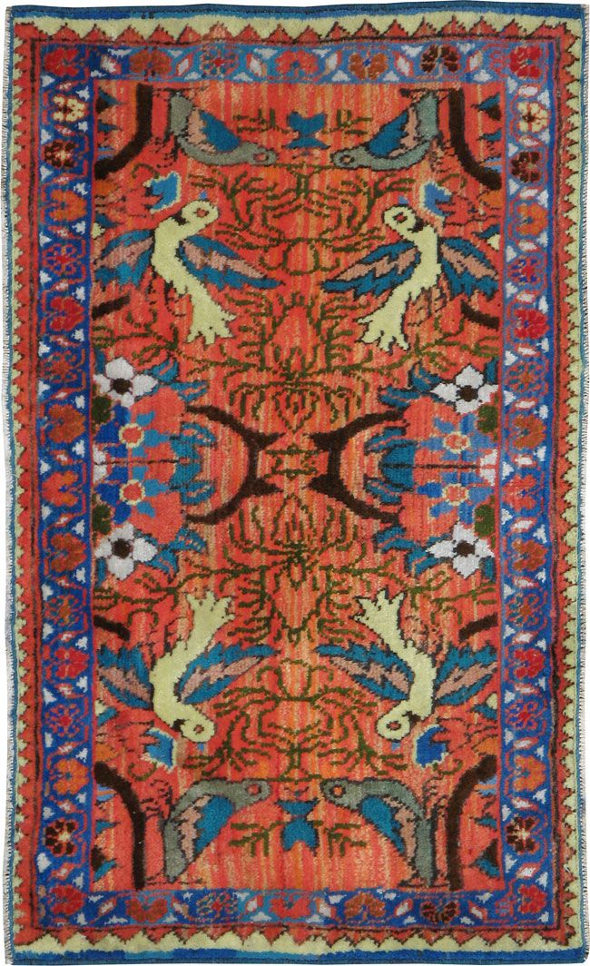Vintage Persian Tabriz Pictorial Rug (Pair: 1 of 2), No.24198 - Staging