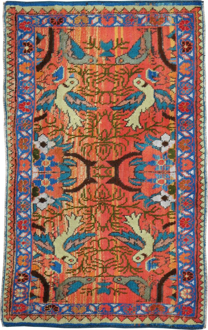 Vintage Persian Tabriz Pictorial Rug (Pair: 2 of 2), No.24199 - Staging