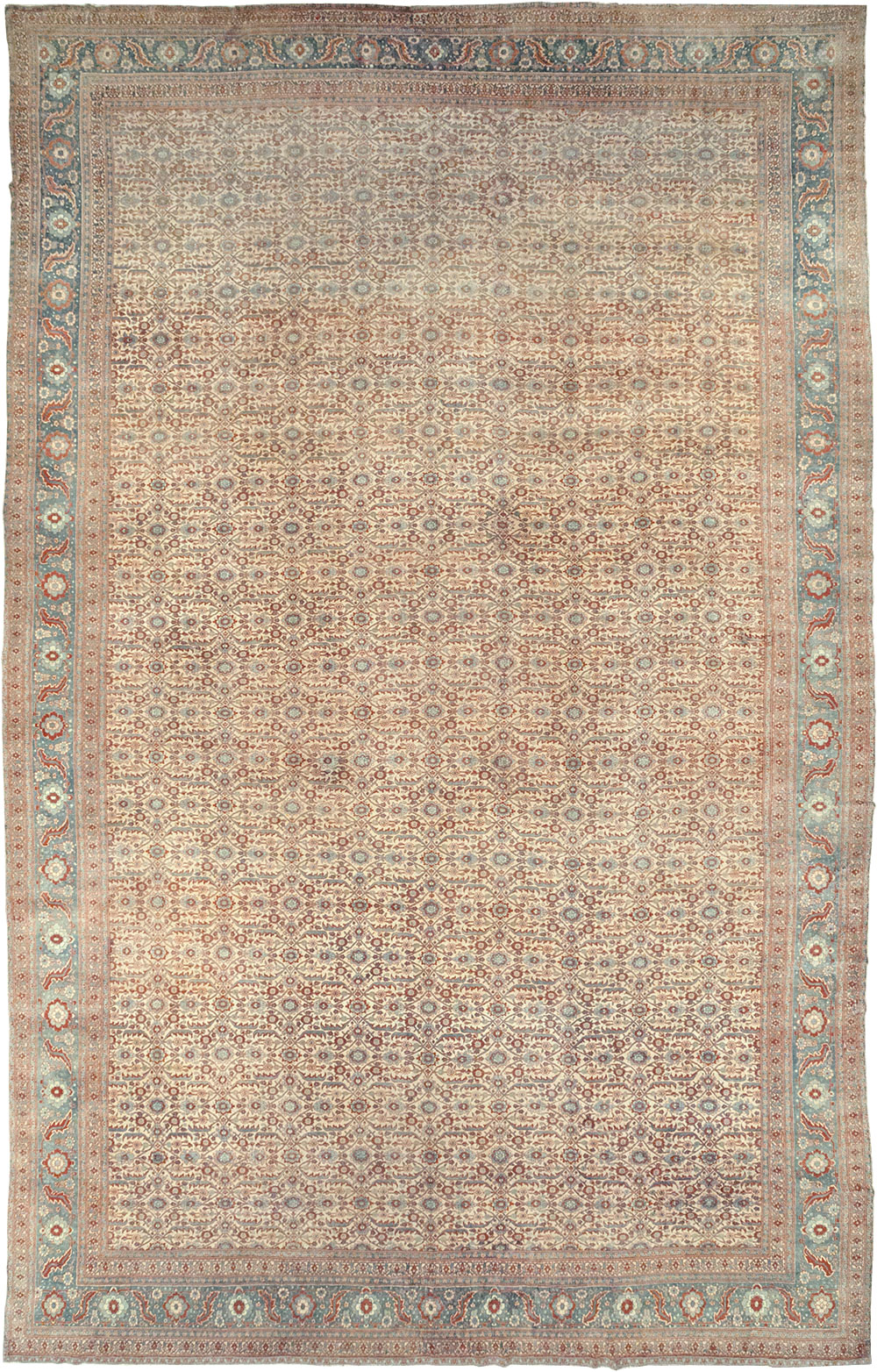 Antique Persian Senneh Tabriz Oversize Carpet, No.24205 - Staging