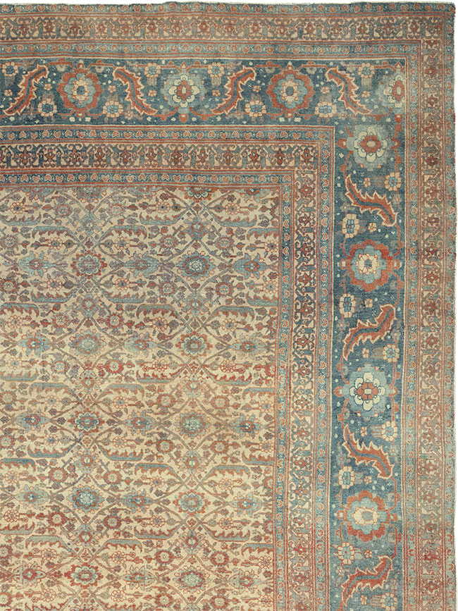 Antique Persian Senneh Tabriz Oversize Carpet, No.24205 - Staging