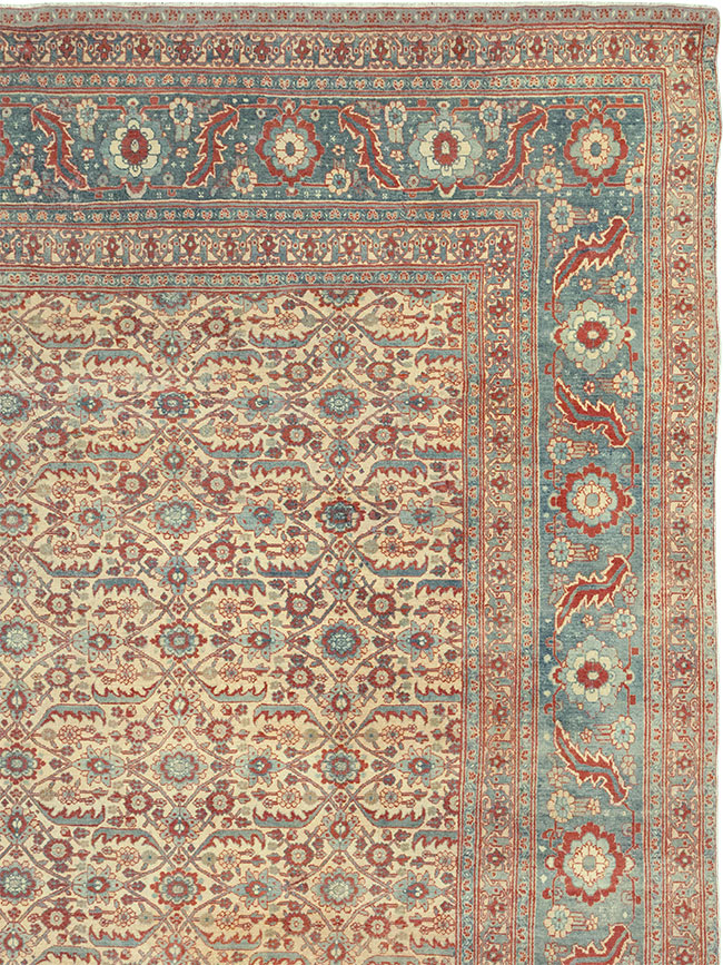 Antique Persian Senneh Tabriz Oversize Carpet, No.24205 - Staging