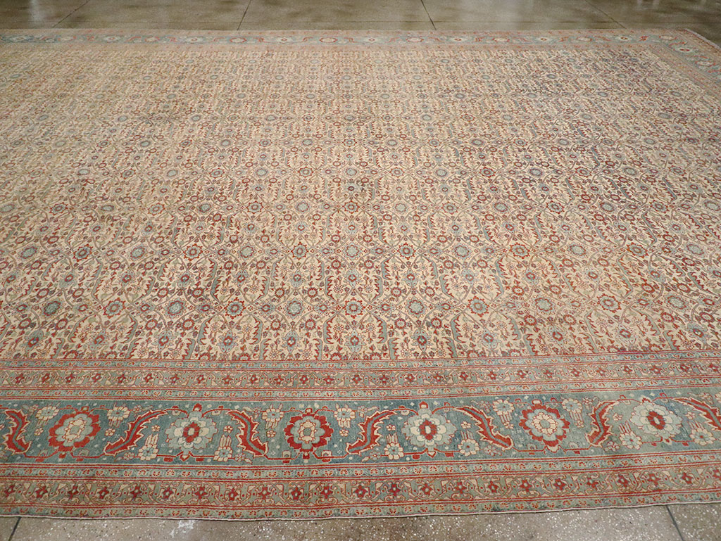 Antique Persian Senneh Tabriz Oversize Carpet, No.24205 - Staging