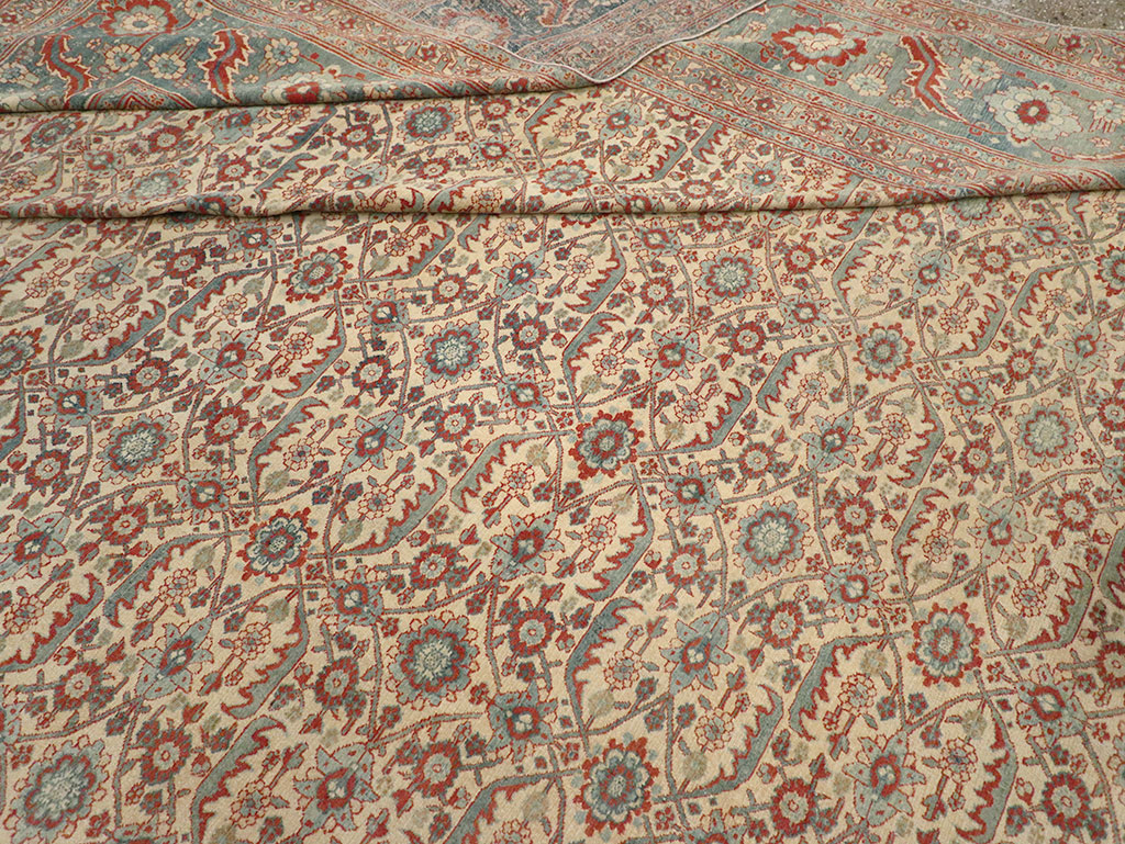 Antique Persian Senneh Tabriz Oversize Carpet, No.24205 - Staging