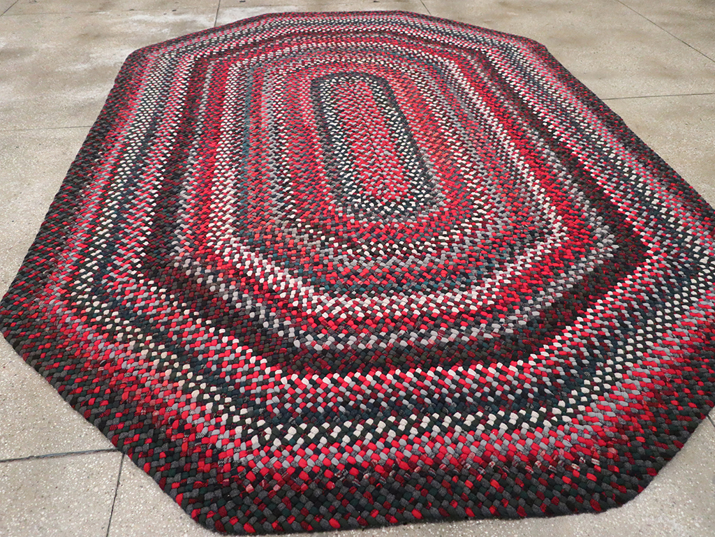 Vintage American Braid Rug, No.24209 - Staging