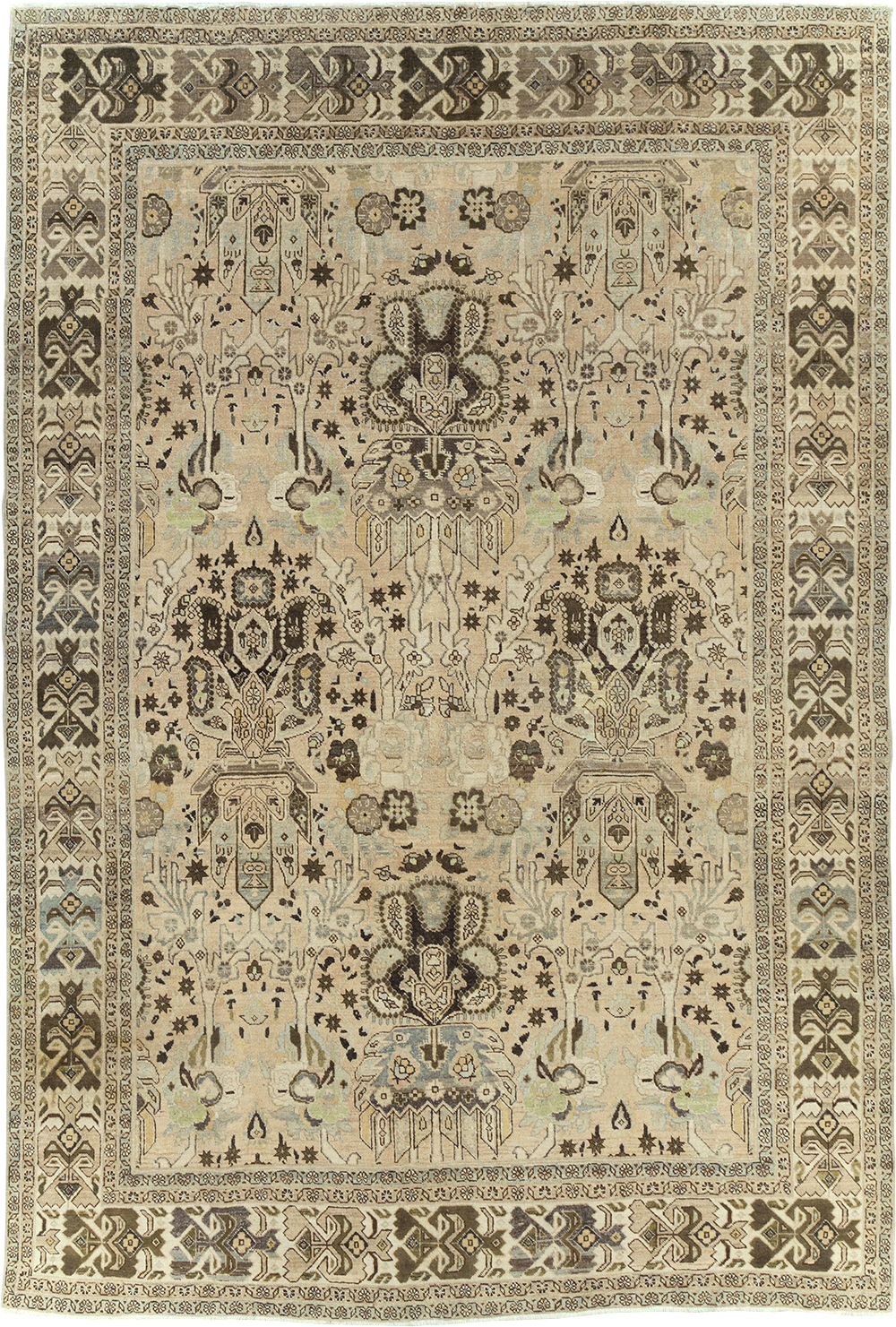 Antique Persian Tabriz Carpet, No.24216 - Staging