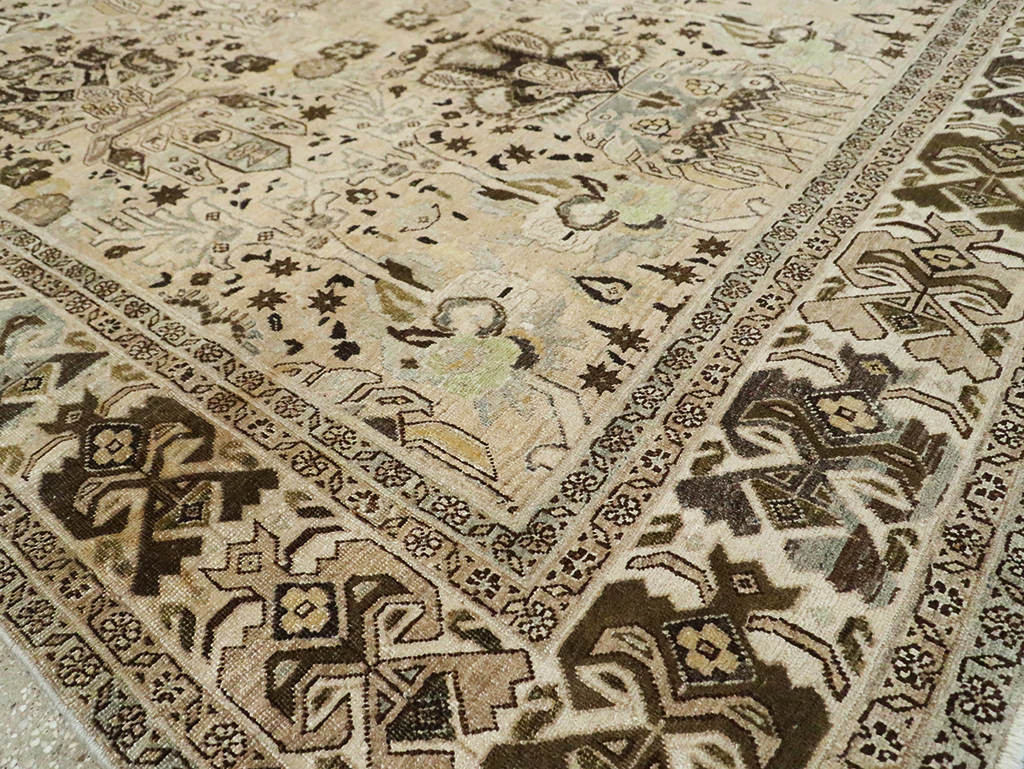 Antique Persian Tabriz Carpet, No.24216 - Staging