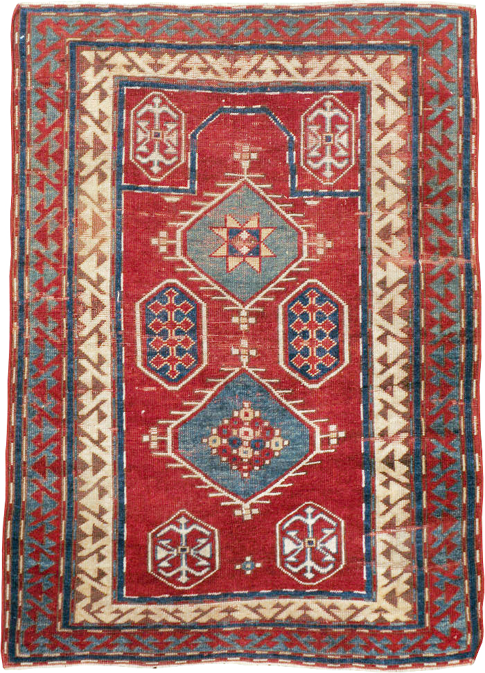 Antique Caucasian Kazak Rug, No.24221 - Staging
