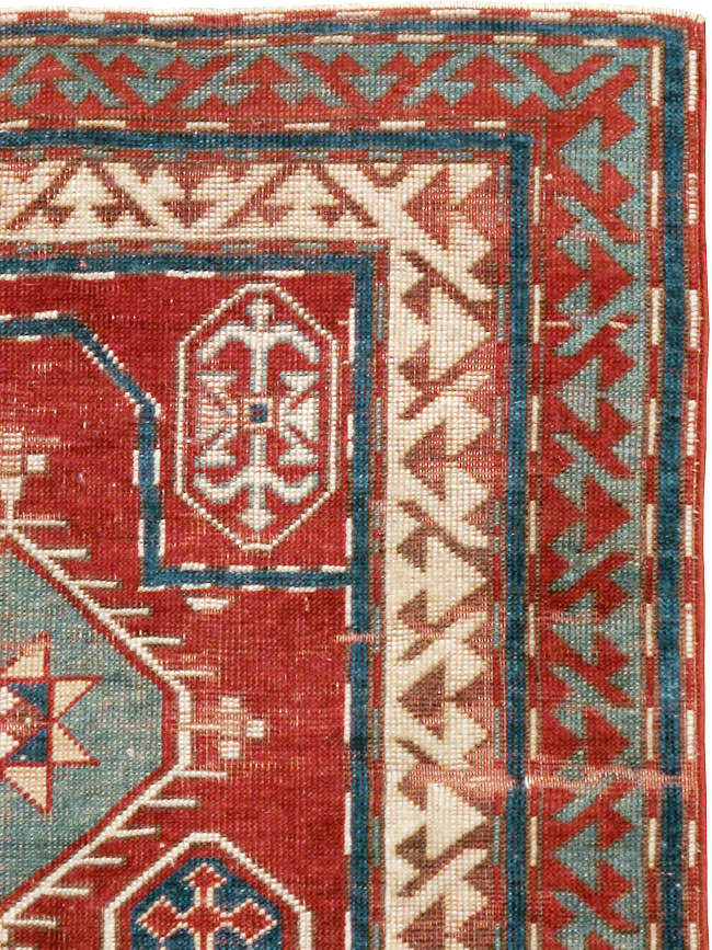 Antique Caucasian Kazak Rug, No.24221 - Staging