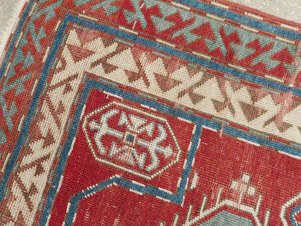 Antique Caucasian Kazak Rug, No.24221 - Staging