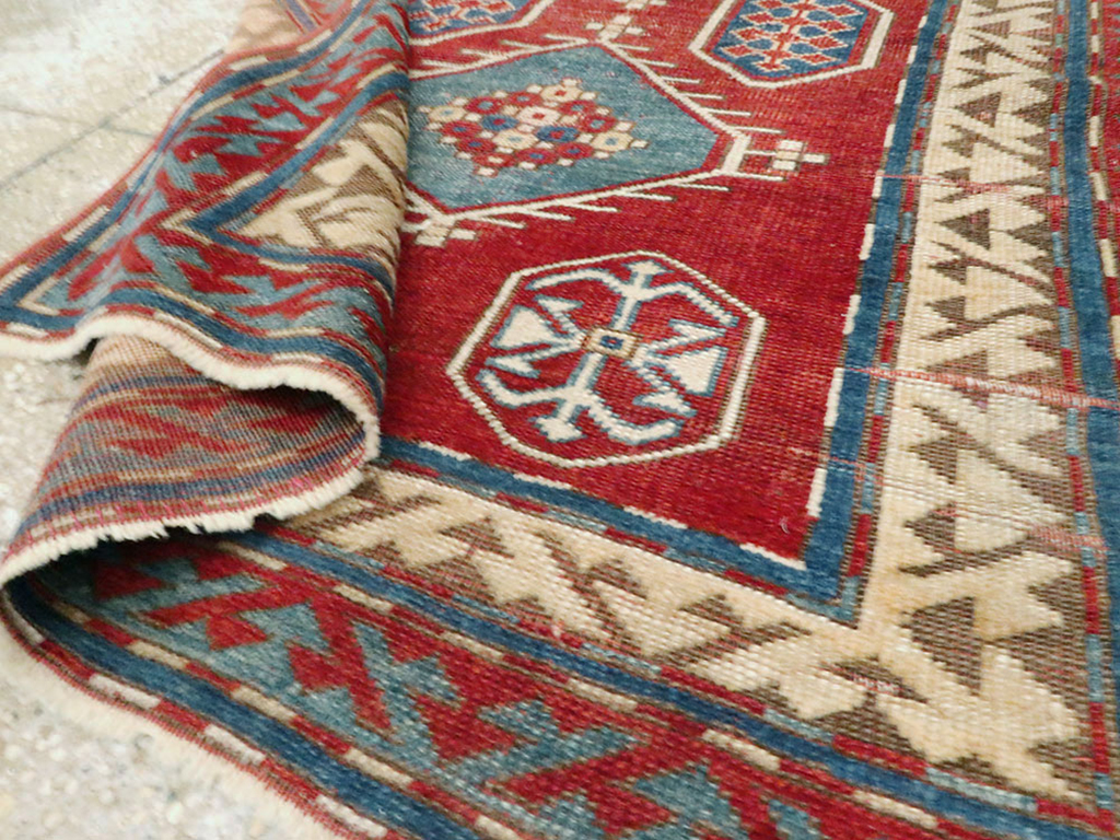 Antique Caucasian Kazak Rug, No.24221 - Staging