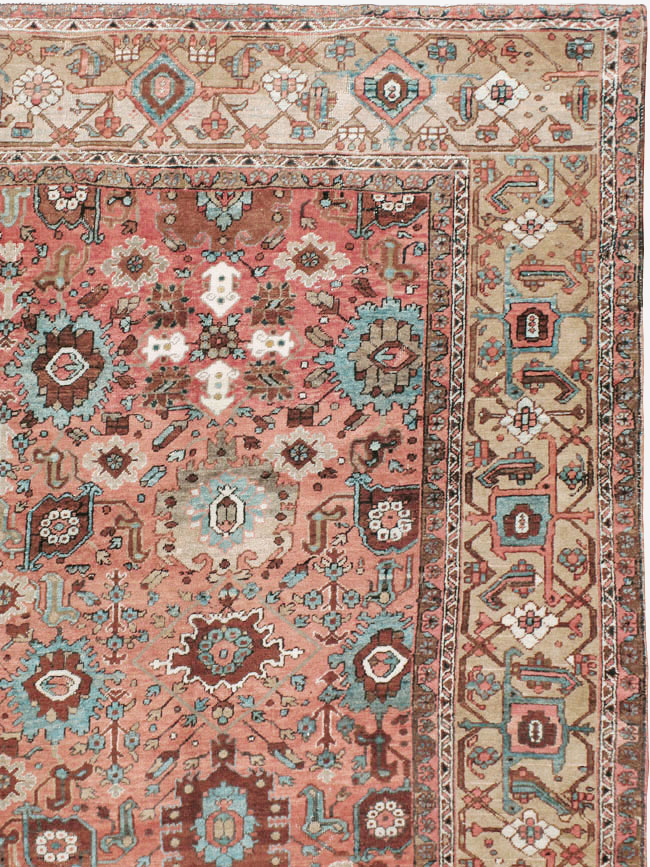 Antique Persian Heriz Carpet, No.24229 - Staging