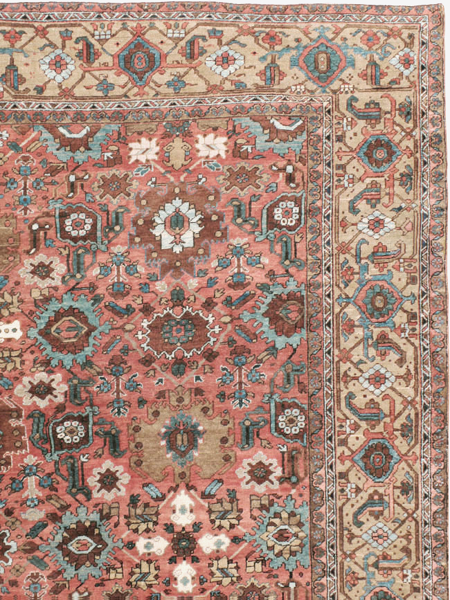 Antique Persian Heriz Carpet, No.24229 - Staging