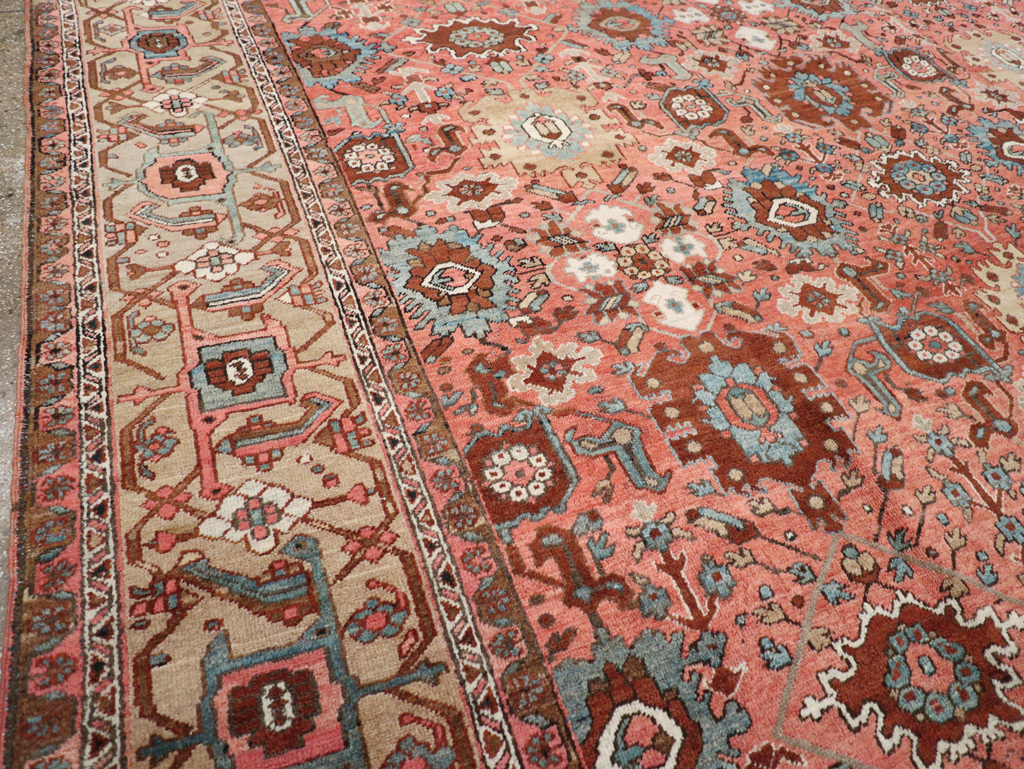 Antique Persian Heriz Carpet, No.24229 - Staging