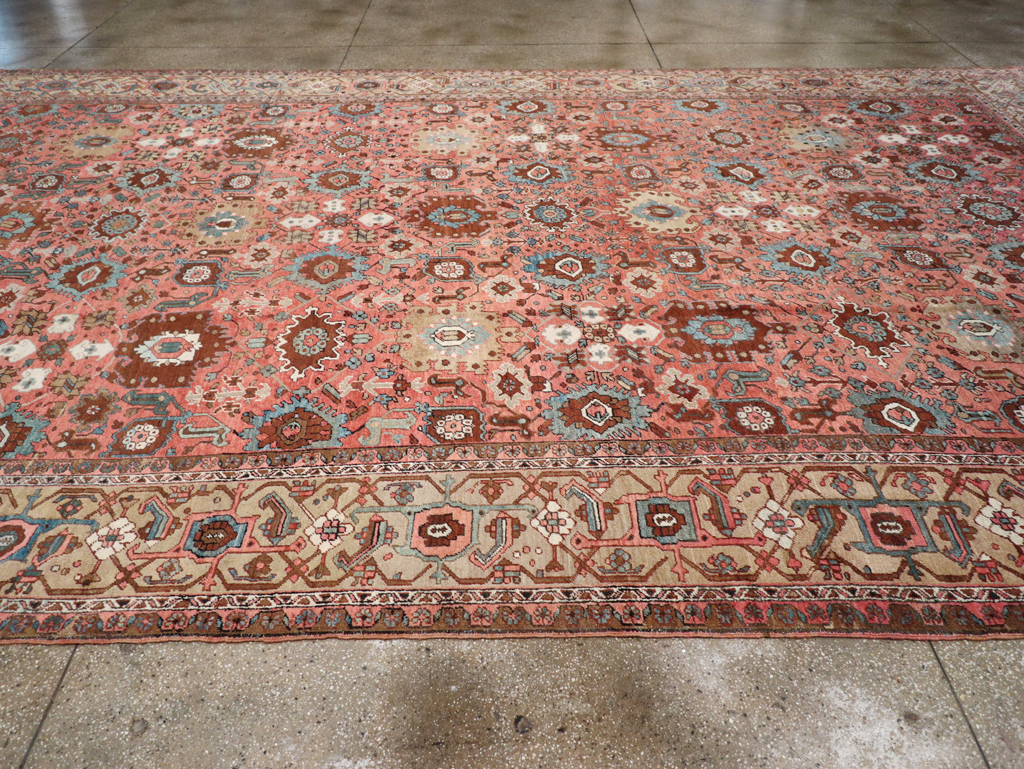 Antique Persian Heriz Carpet, No.24229 - Staging