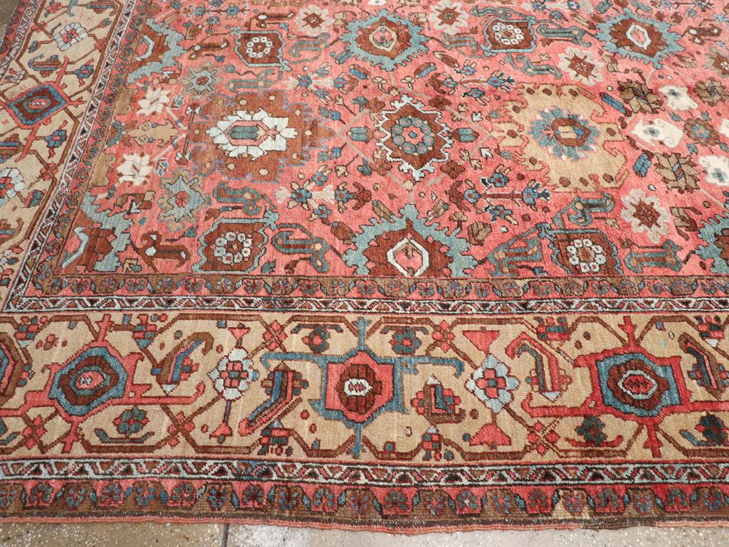 Antique Persian Heriz Carpet, No.24229 - Staging