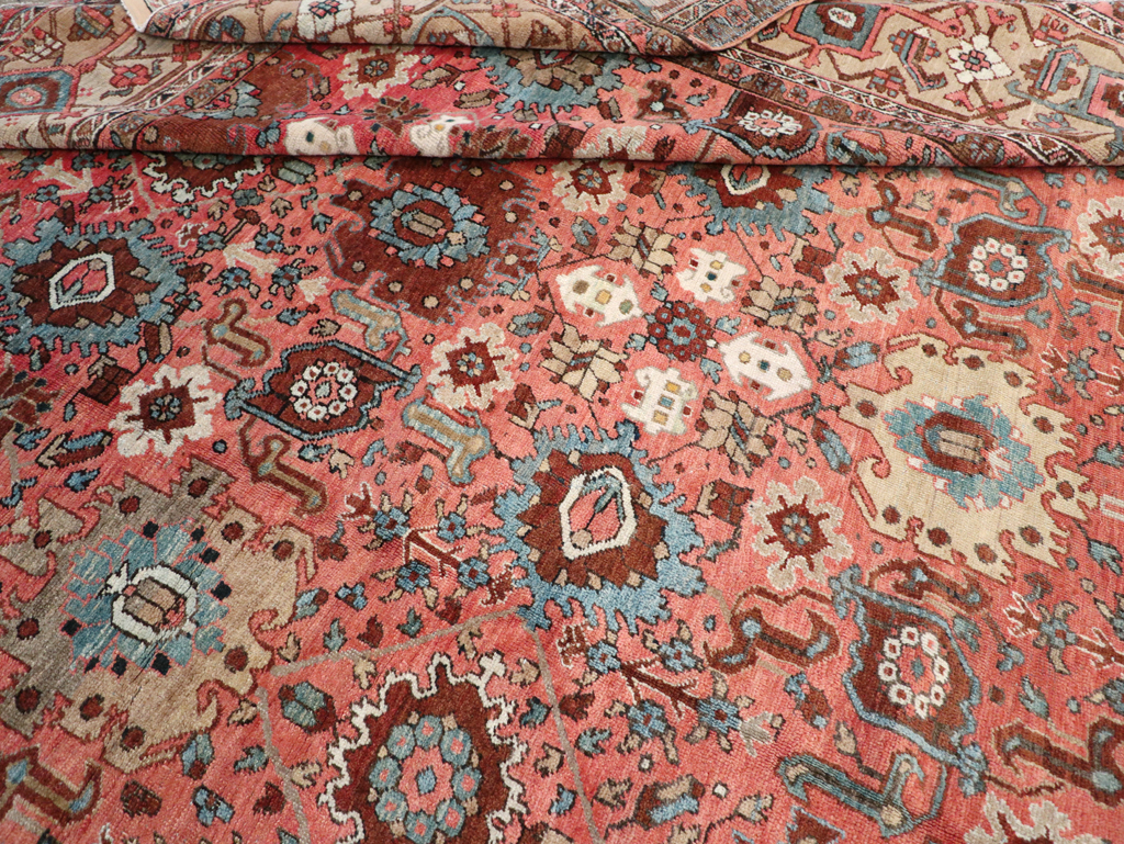 Antique Persian Heriz Carpet, No.24229 - Staging