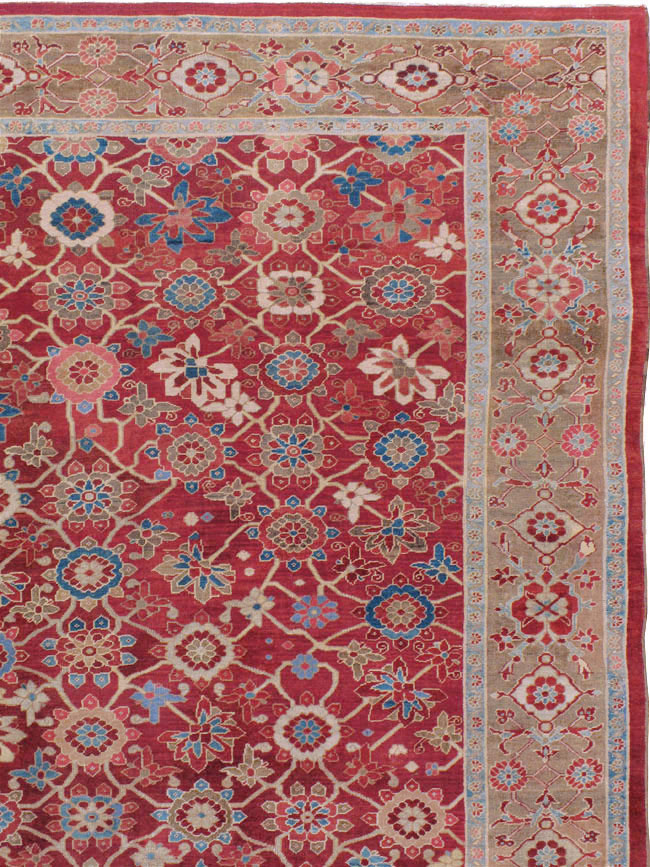 Antique Persian Heriz Large Oversize Carpet, No.24230 - Staging