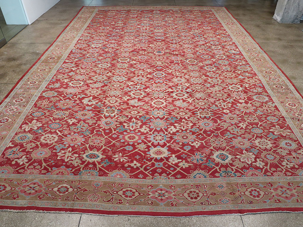 Antique Persian Heriz Large Oversize Carpet, No.24230 - Staging